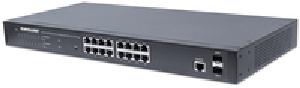 Intellinet 16-Port Gigabit Ethernet PoE+ Web-Managed Switch mit 2 SFP-Ports - IEEE 802.3at/af Power over Ethernet (PoE+/PoE)-konform - 220 W - Endspan - PDM-Funktion - 19" Rackmount - Managed - L2+ - Gigabit Ethernet (10/100/1000) - Power over Ethernet (P